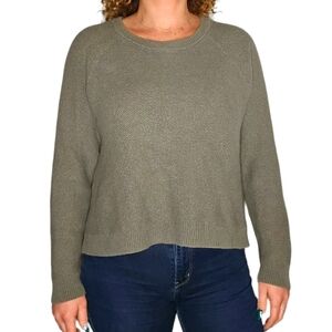 Madewell Knit Cross Open Back Sweater Size X Large Green
